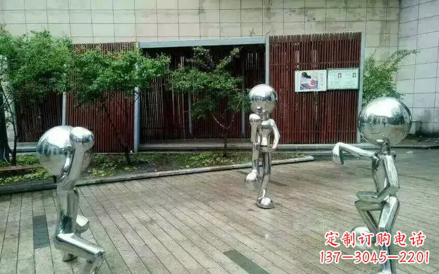 潍坊不锈钢抽象儿童景观雕塑