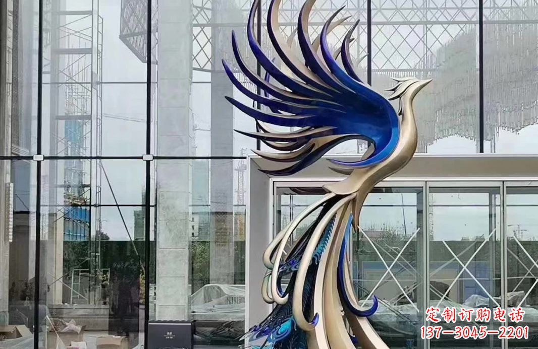潍坊不锈钢抽象飞翔凤凰雕塑