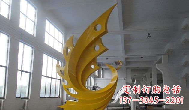 潍坊不锈钢抽象凤凰雕塑 (3)