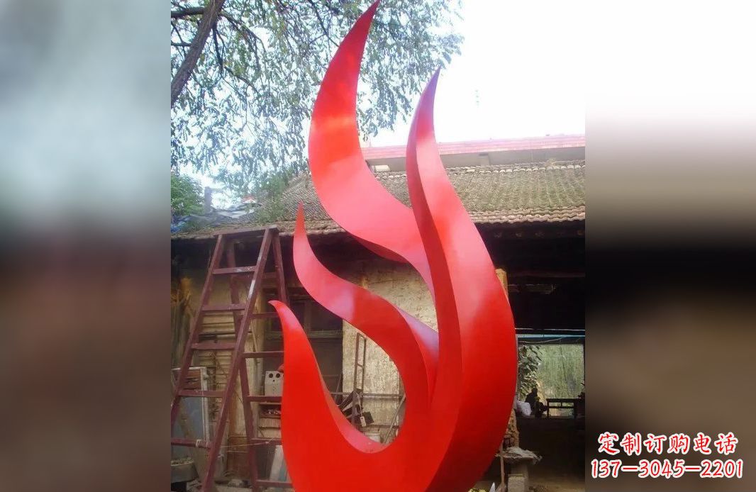 潍坊不锈钢抽象凤凰雕塑 (5)