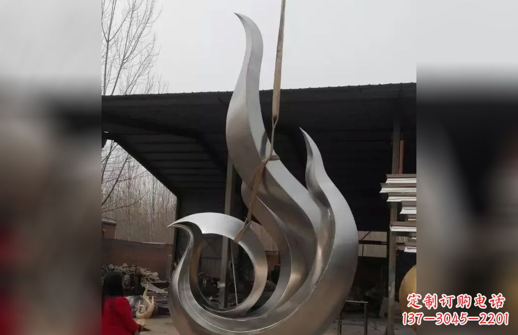 潍坊不锈钢抽象凤凰雕塑 (7)