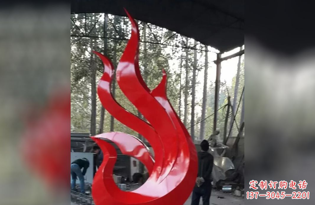 潍坊不锈钢抽象凤凰雕塑 (6)