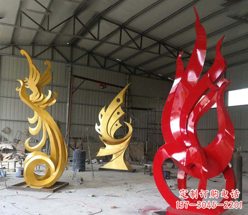 潍坊不锈钢抽象凤凰雕塑