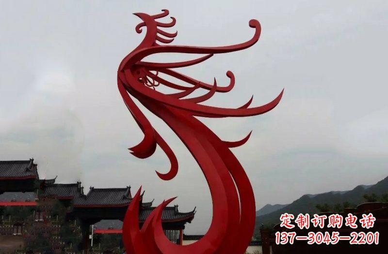 潍坊不锈钢抽象凤凰雕塑222