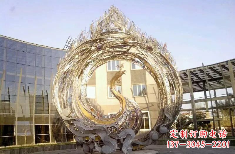 潍坊不锈钢抽象凤凰涅槃雕塑
