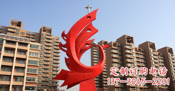 潍坊不锈钢抽象凤凰小区雕塑