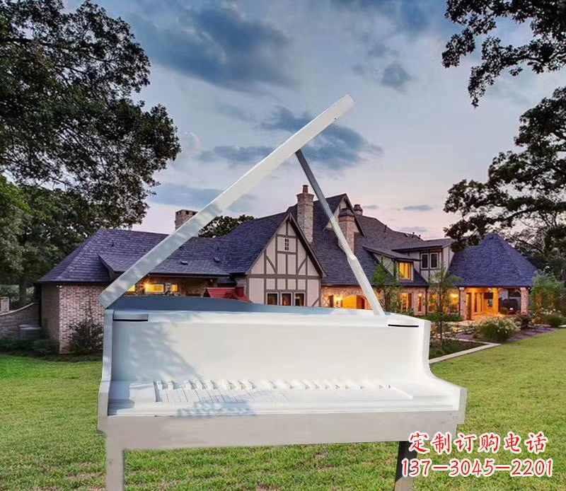 潍坊不锈钢抽象钢琴雕塑广场景观雕塑