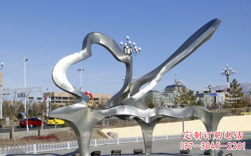 潍坊不锈钢抽象钢琴广场雕塑
