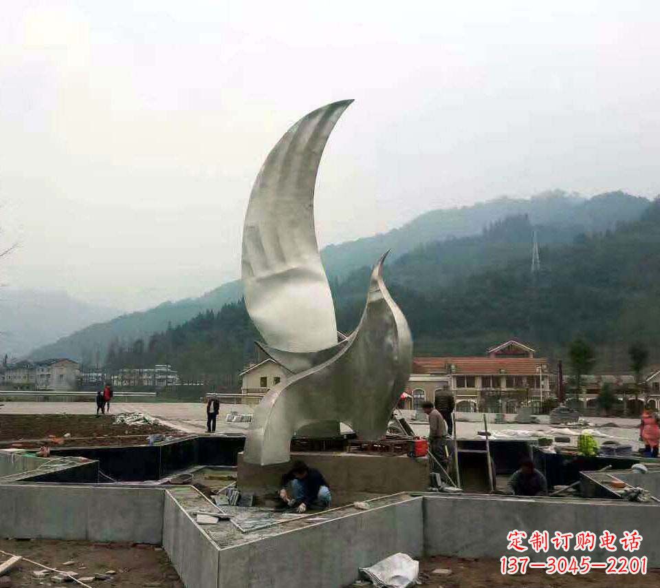 潍坊不锈钢抽象鸽子雕塑1