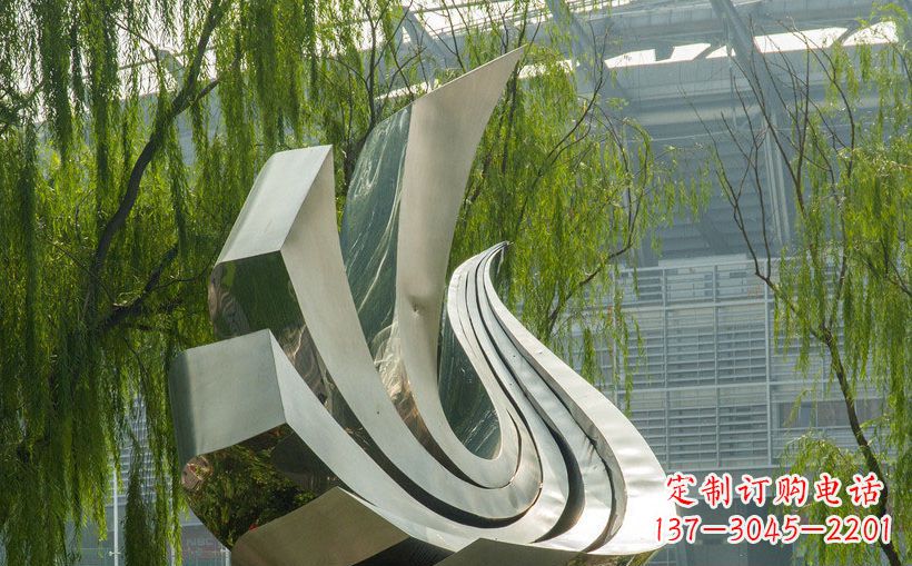 潍坊不锈钢抽象鸽子景观雕塑