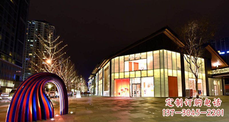潍坊不锈钢抽象拱门街边景观雕塑
