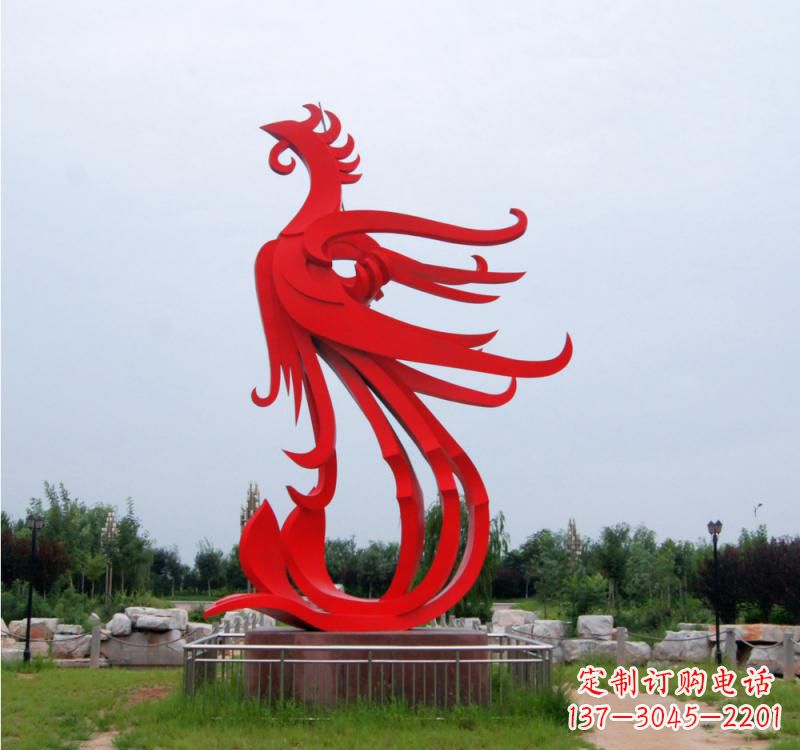 潍坊不锈钢抽象广场凤凰雕塑