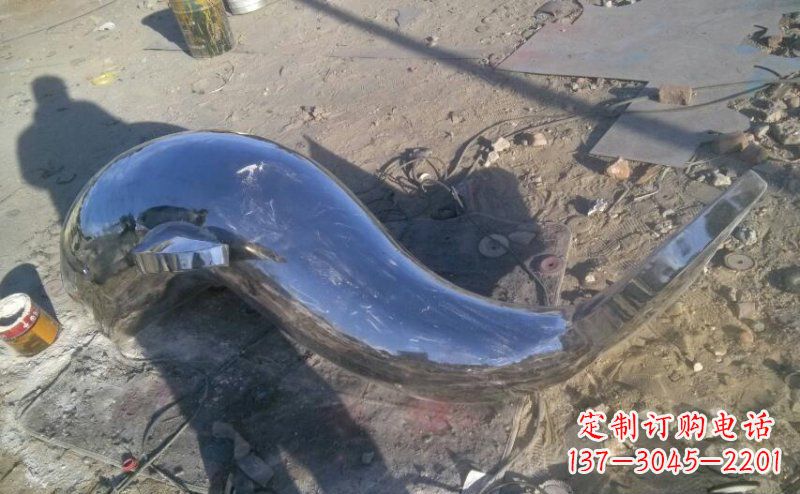 潍坊不锈钢抽象海豚动物雕塑 (2)
