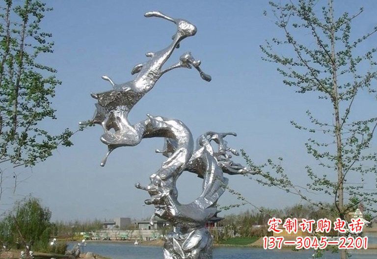 潍坊不锈钢蛟龙出海雕塑