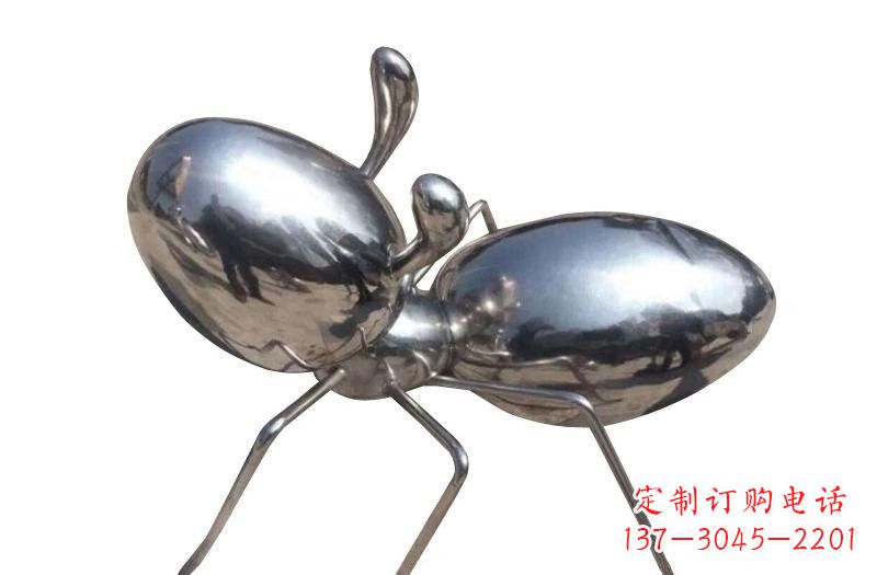 潍坊不锈钢抽象镜面蚂蚁雕塑