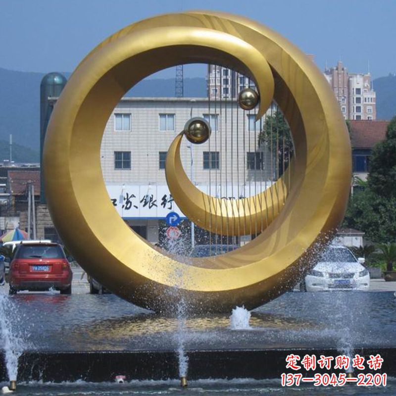 潍坊不锈钢喷泉雕塑美丽与宁静
