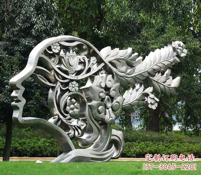 潍坊不锈钢抽象美女雕塑1