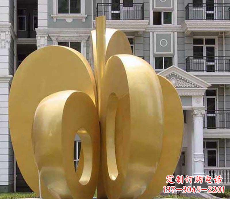 潍坊不锈钢抽象苹果雕塑