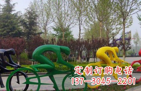 潍坊不锈钢抽象骑自行车人物雕塑