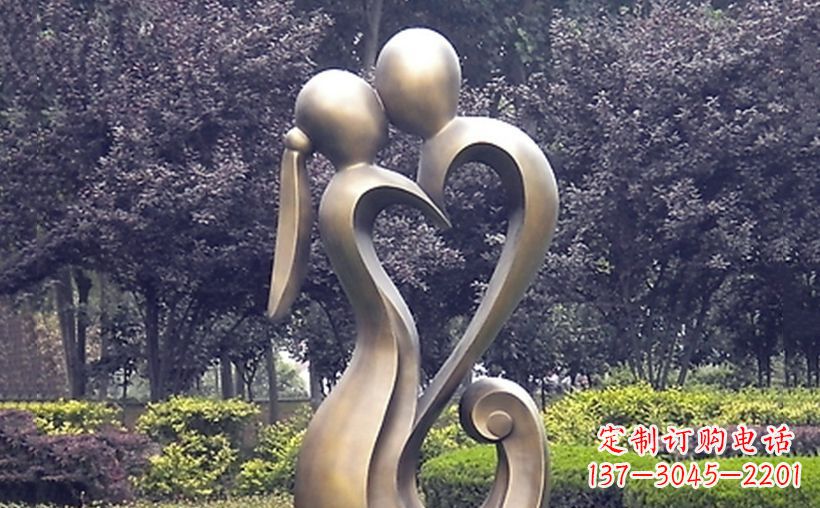 潍坊不锈钢抽象情侣公园雕塑