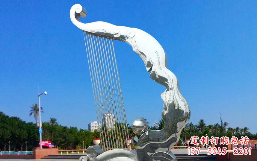 潍坊不锈钢竖琴广场雕塑