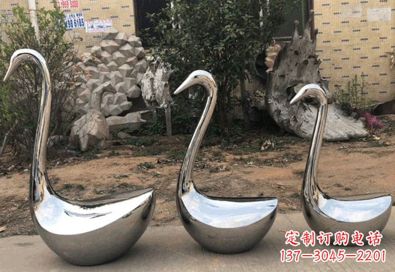 潍坊不锈钢制作的天鹅雕塑