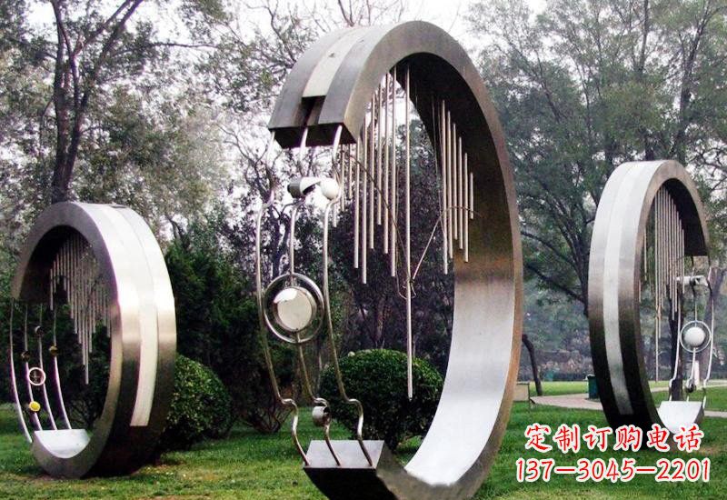 潍坊不锈钢抽象圆环聆听雕塑
