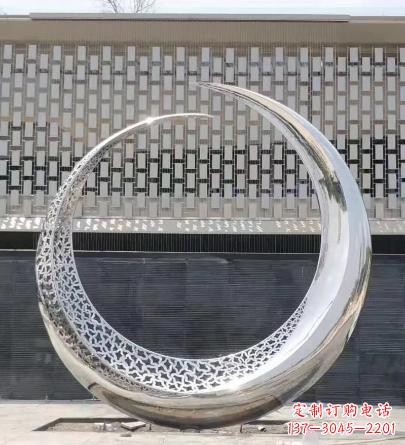 潍坊不锈钢抽象月亮雕塑