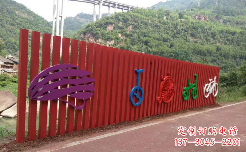 潍坊不锈钢抽象自行车公园景观雕塑