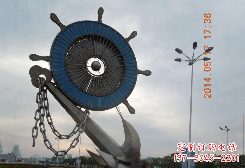 潍坊不锈钢船舵船锚雕塑