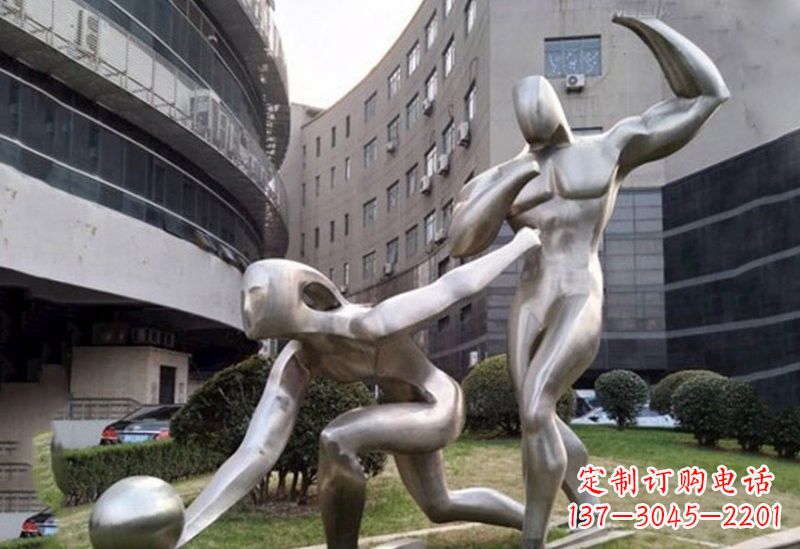 潍坊不锈钢打保龄球雕塑