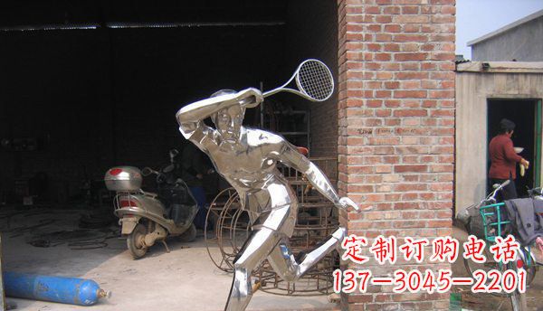 潍坊不锈钢打羽毛球雕塑 (2)