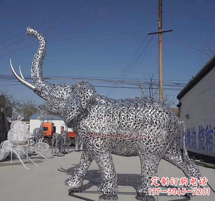 潍坊不锈钢大象雕塑象征力量与美丽