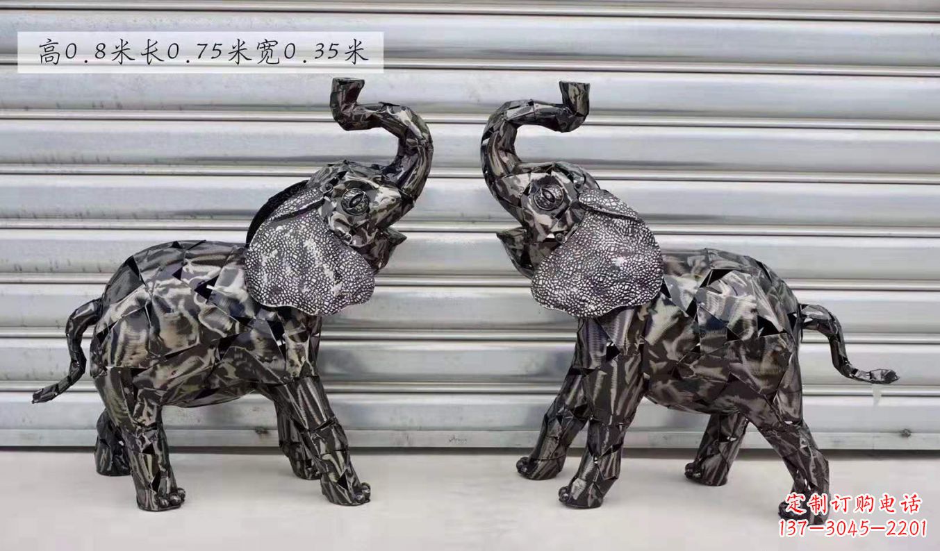 潍坊不锈钢大象雕塑精美的摆件装饰