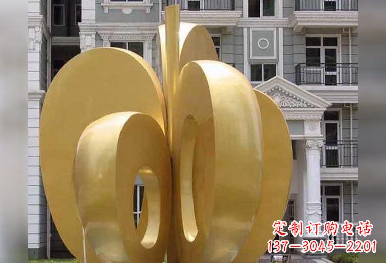 潍坊不锈钢大型苹果雕塑