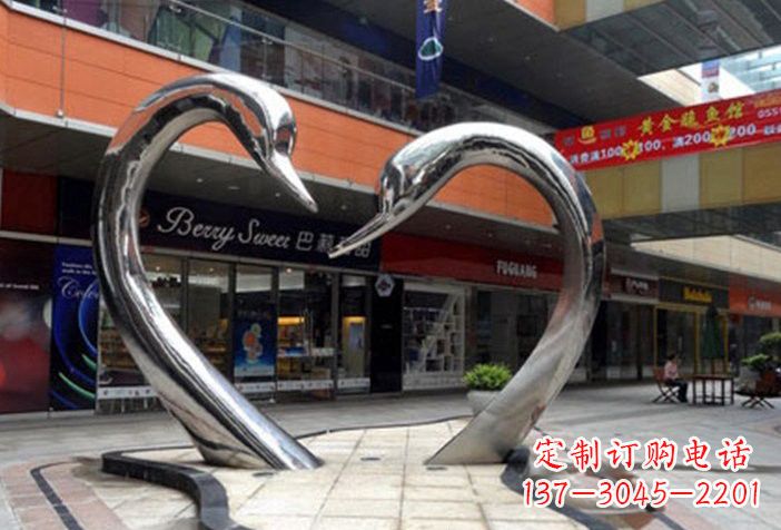 潍坊不锈钢大型抽象天鹅雕塑