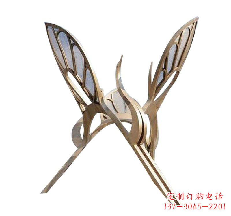 潍坊不锈钢大型抽象仙鹤雕塑