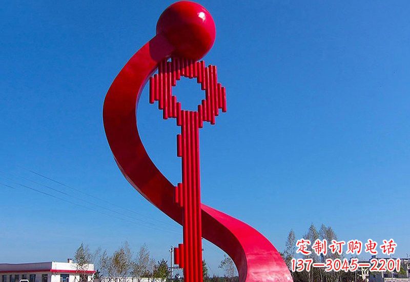 潍坊不锈钢大型抽象钥匙雕塑