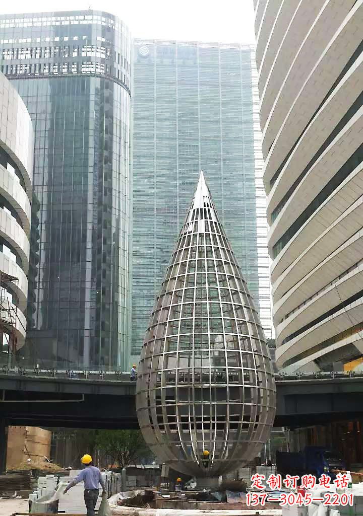 潍坊不锈钢大型水滴城市景观雕塑