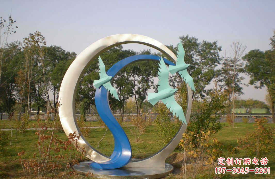 潍坊不锈钢大雁南飞公园景观雕塑