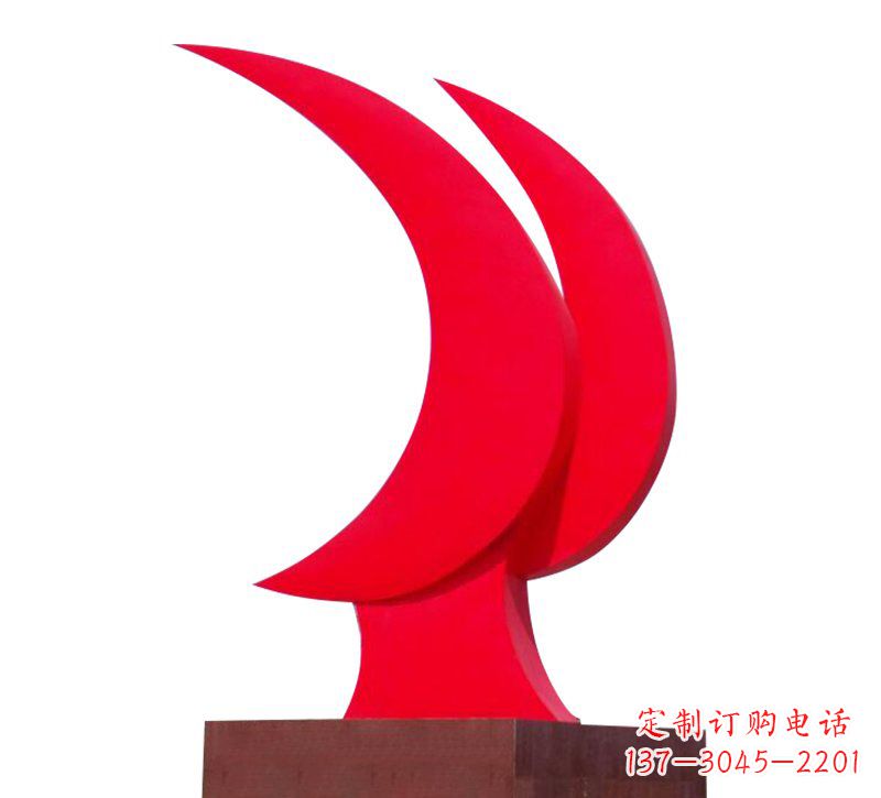 潍坊不锈钢党建党旗标志雕塑