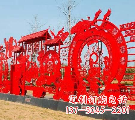 潍坊不锈钢党旗党建雕塑