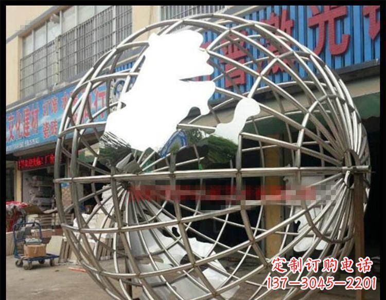 潍坊不锈钢地球公园景观雕塑 (2)