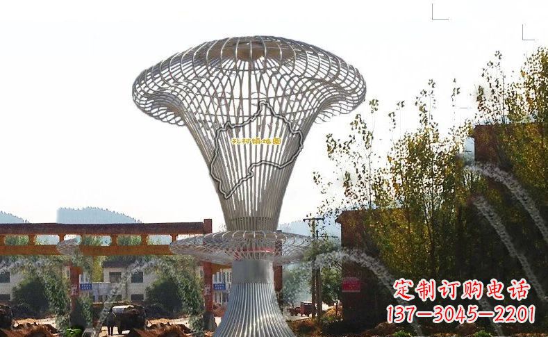 潍坊不锈钢地图标志城市景观雕塑
