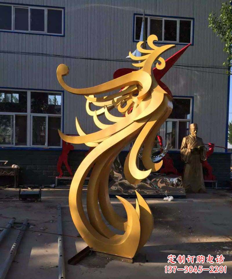 潍坊不锈钢雕刻凤凰雕塑