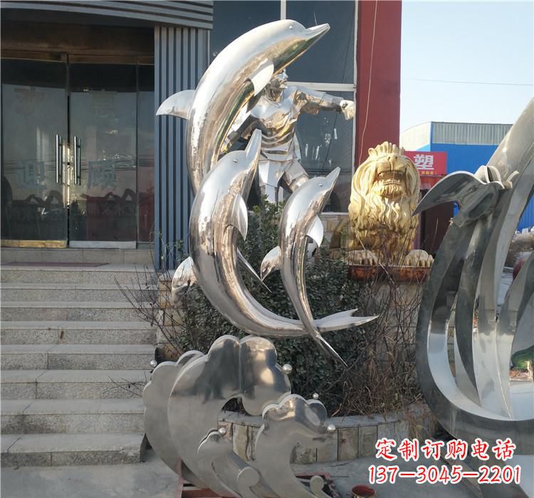 潍坊不锈钢海豚雕塑——精美外观，传递环保理念