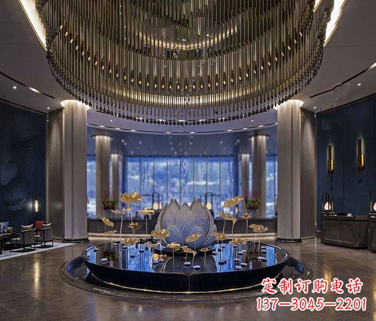 潍坊不锈钢锻造荷花装饰雕塑112