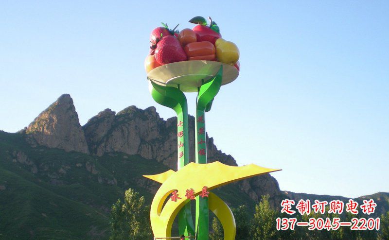 潍坊不锈钢锻造苹果雕塑
