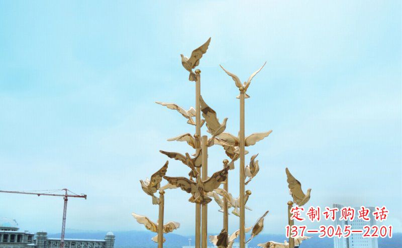 潍坊不锈钢飞翔的鸽子雕塑