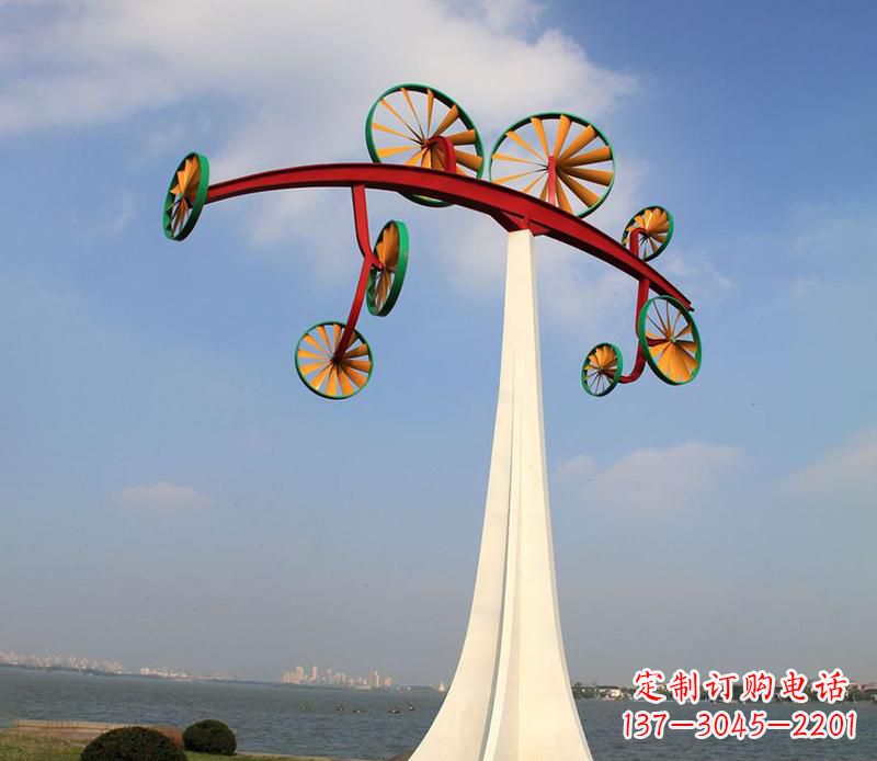 潍坊不锈钢风车烤漆雕塑